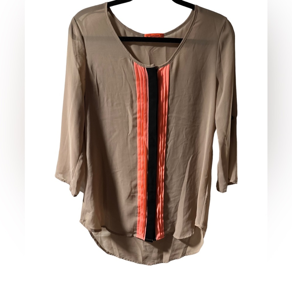 Spoiled sheer long sleeve blouse size M EUC